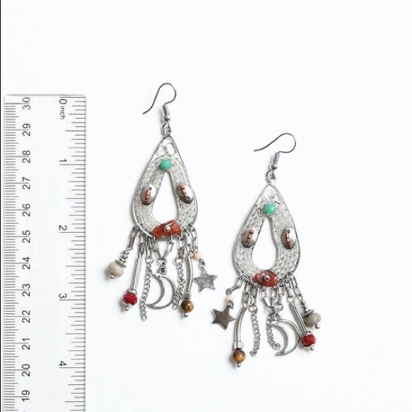 Carnelian Stones & Multi-Bead Earrings - Picture 5 of 5